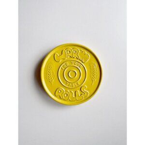 FRANKOMA POTTERY 250 Yellow Ceramic Clay Bread Roll Warmer Trivet Tile